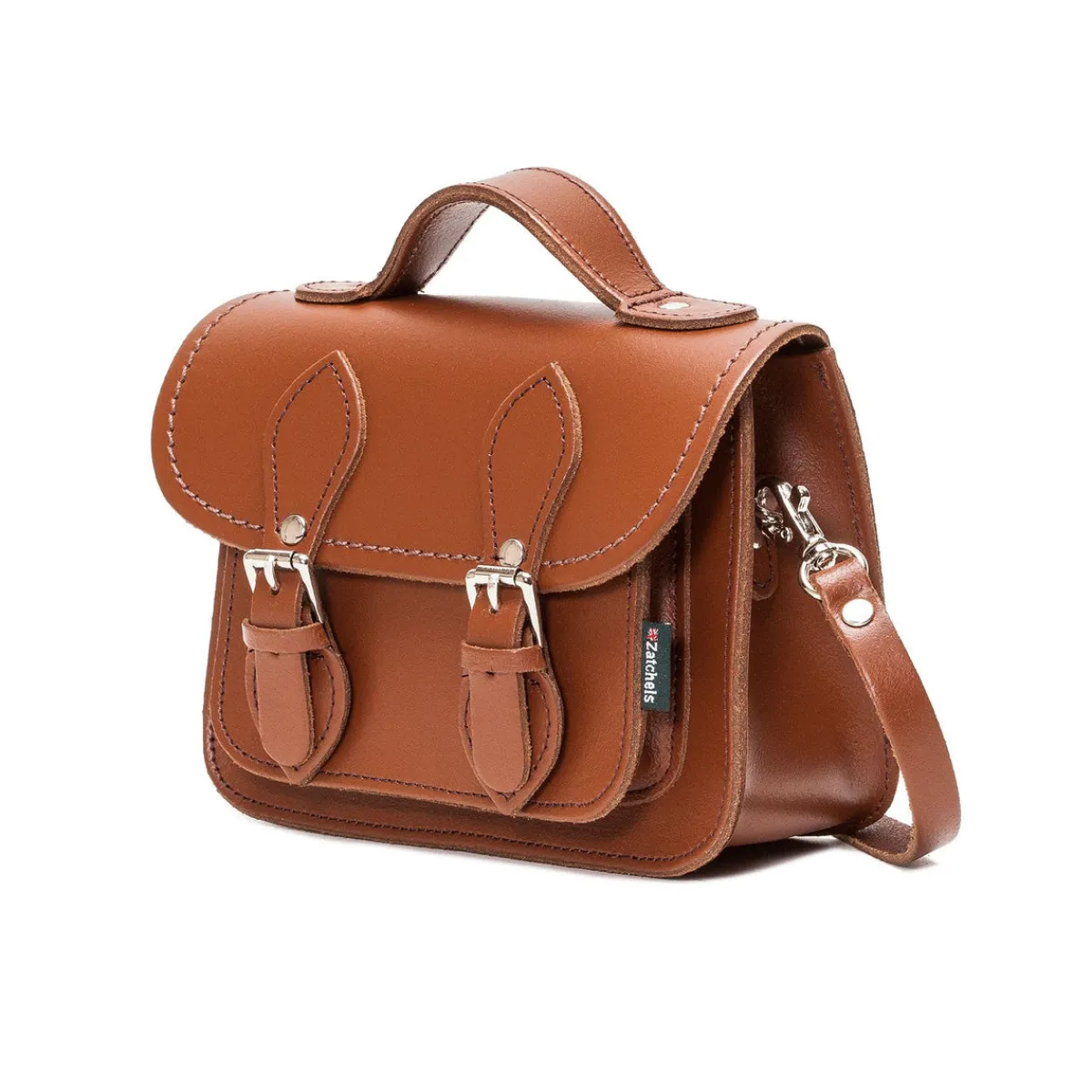 Zatchels Handmade Leather Micro Satchel - Chestnut>Women Small Satchels|Micro Satchels