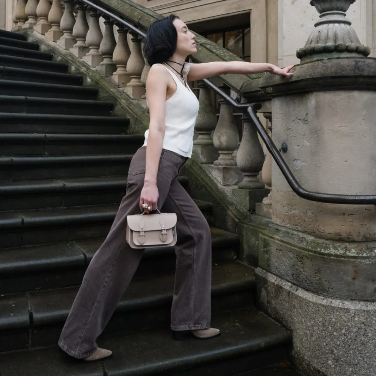 Zatchels Handmade Leather Micro Satchel - Iced Coffee>Women Small Satchels|Micro Satchels