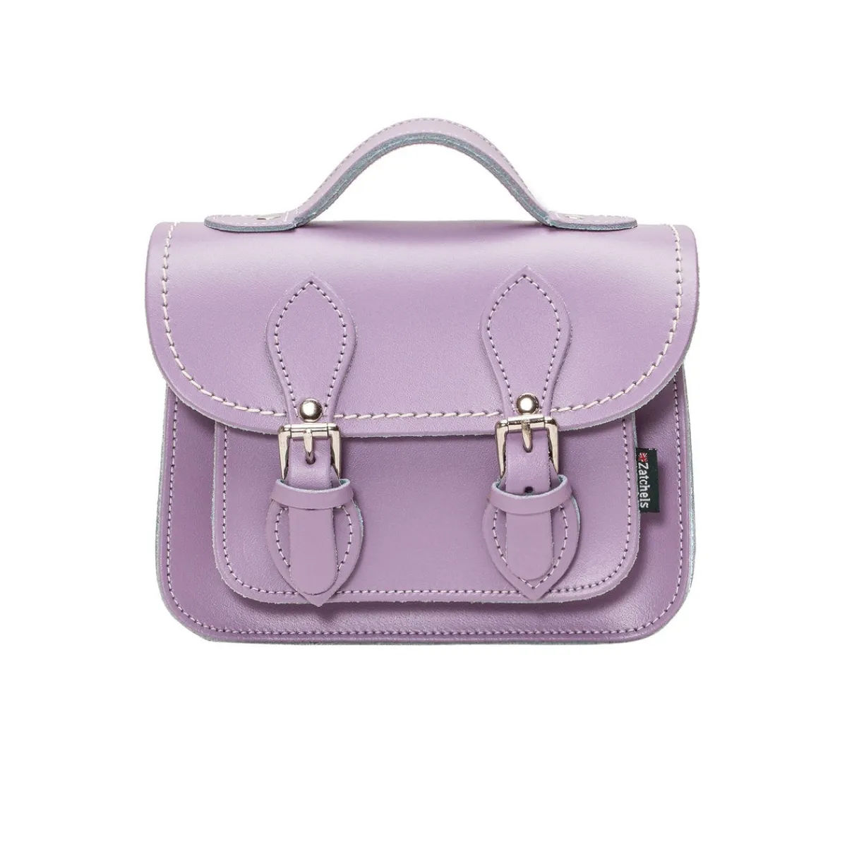 Zatchels Handmade Leather Micro Satchel - Pastel Violet>Women Small Satchels|Micro Satchels