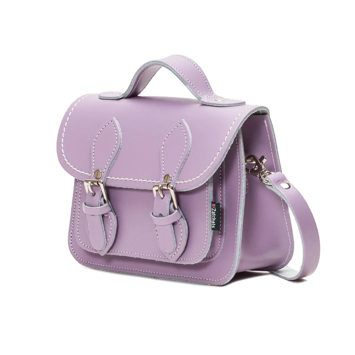 Zatchels Handmade Leather Micro Satchel - Pastel Violet>Women Small Satchels|Micro Satchels