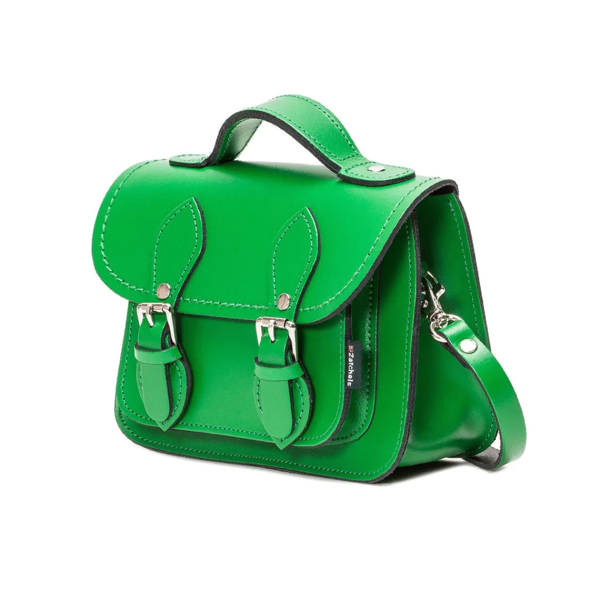 Zatchels Handmade Leather Micro Satchel - Green>Women Small Satchels|Micro Satchels