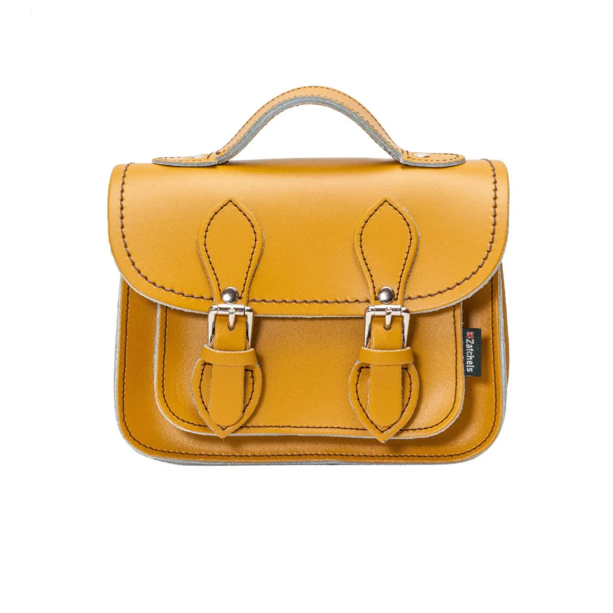 Zatchels Handmade Leather Micro Satchel - Yellow Ochre>Women Small Satchels|Micro Satchels