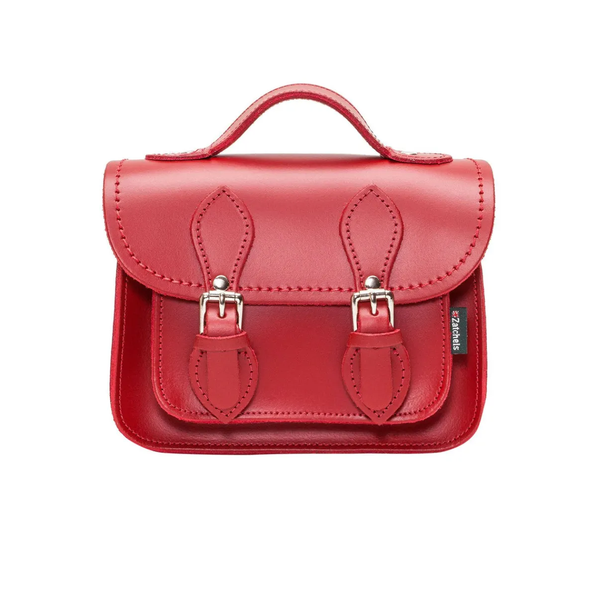 Zatchels Handmade Leather Micro Satchel - Red>Women Small Satchels|Micro Satchels