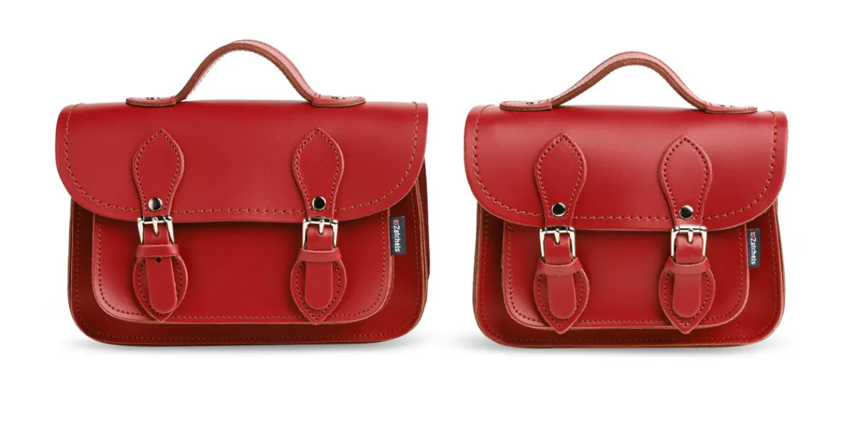 Zatchels Handmade Leather Micro Satchel - Red>Women Small Satchels|Micro Satchels