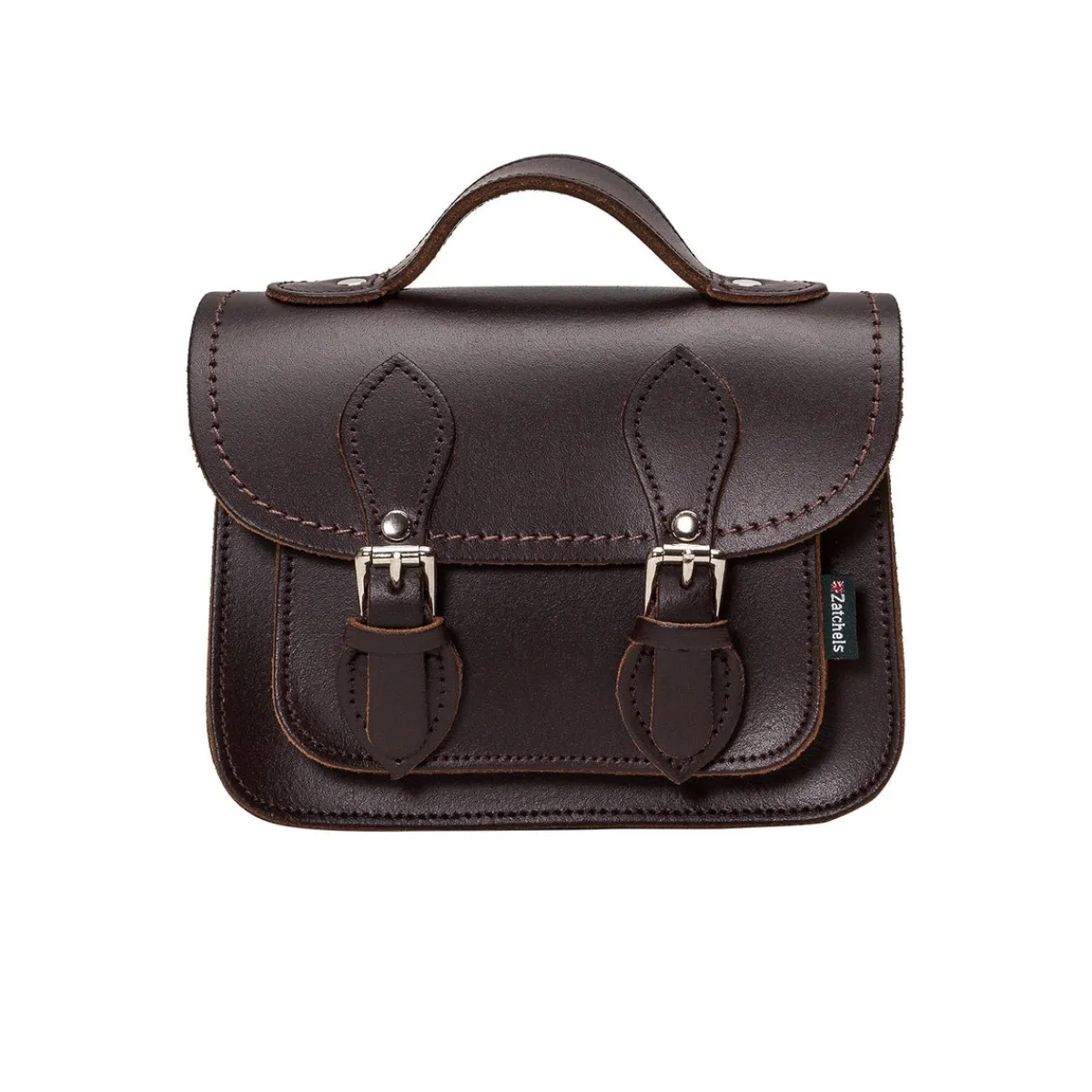 Zatchels Handmade Leather Micro Satchel - Dark Brown>Women Small Satchels|Micro Satchels