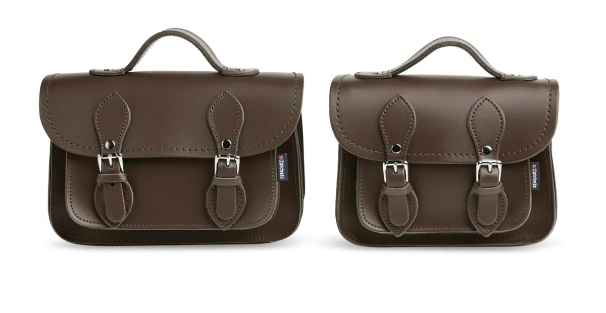 Zatchels Handmade Leather Micro Satchel - Dark Brown>Women Small Satchels|Micro Satchels