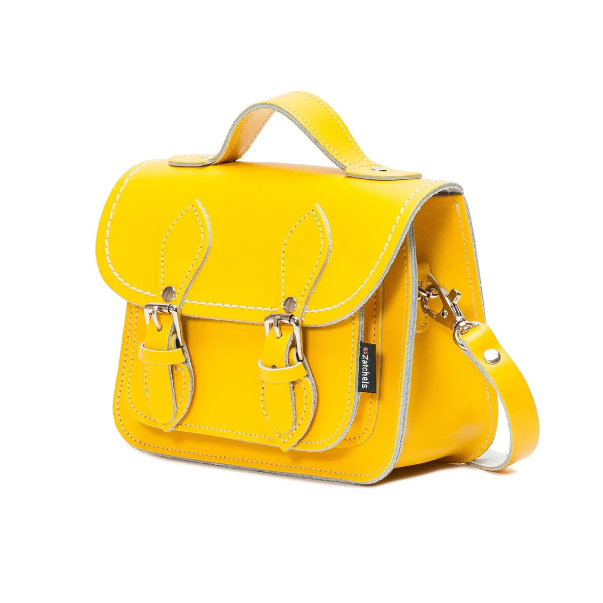 Zatchels Handmade Leather Micro Satchel - Pastel Daffodil Yellow>Women Small Satchels|Micro Satchels