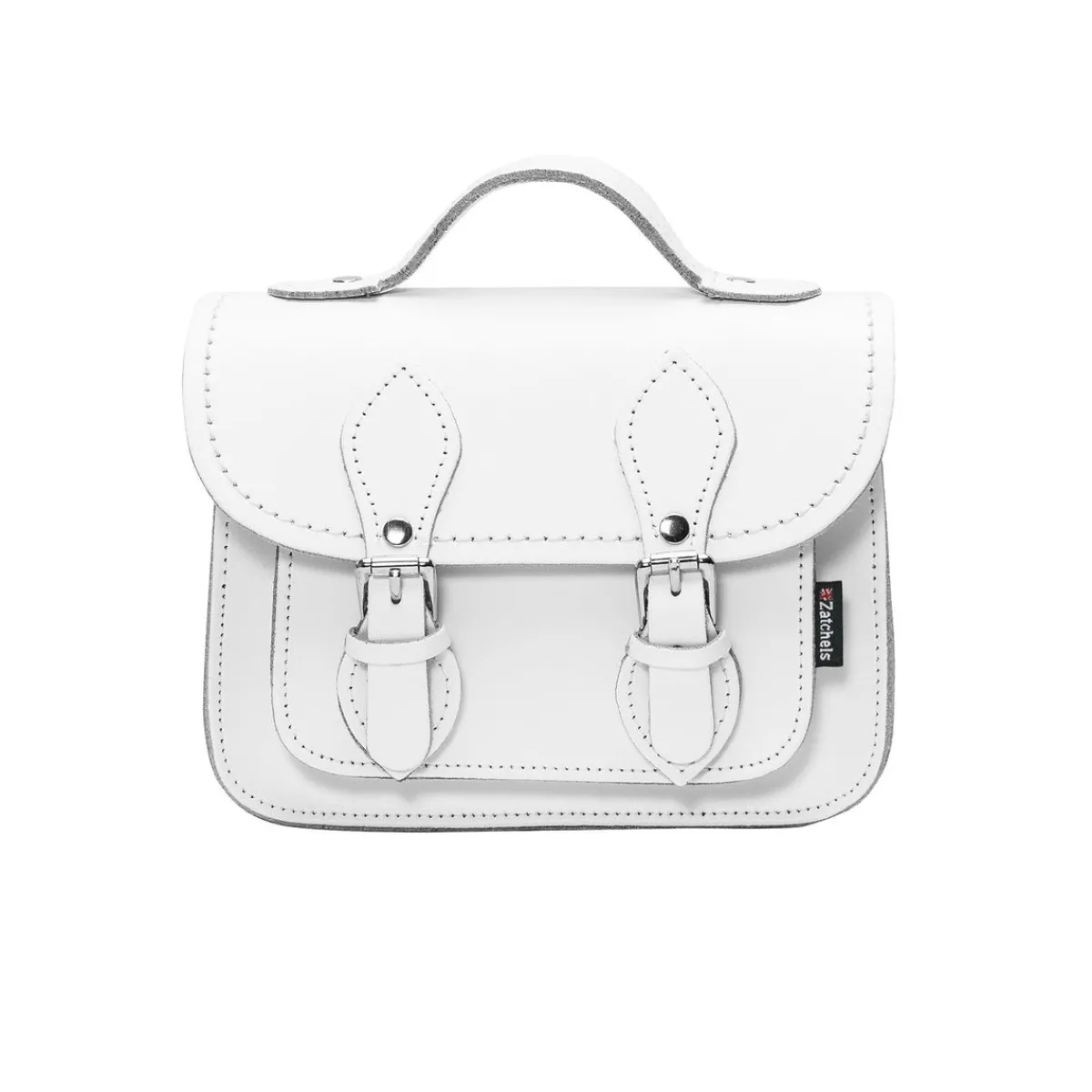 Zatchels Handmade Leather Micro Satchel - White>Women Small Satchels|Micro Satchels