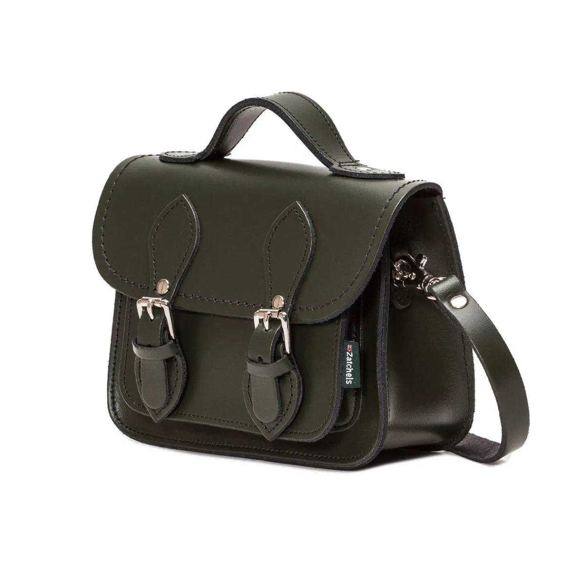 Zatchels Handmade Leather Micro Satchel - Ivy Green>Women Small Satchels|Micro Satchels