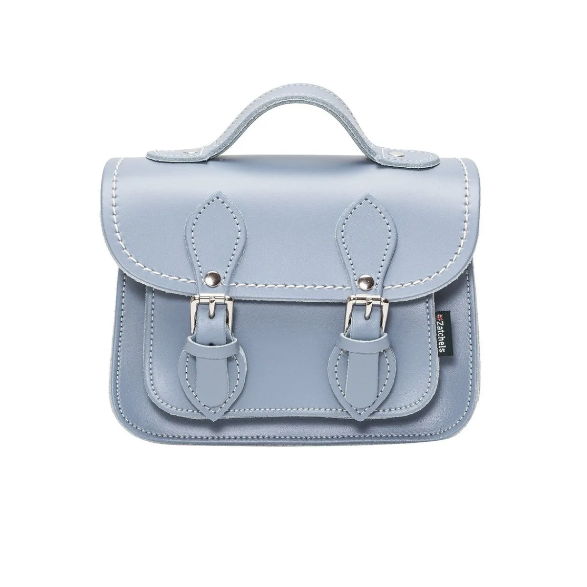 Zatchels Handmade Leather Micro Satchel - Lilac Grey>Women Small Satchels|Micro Satchels