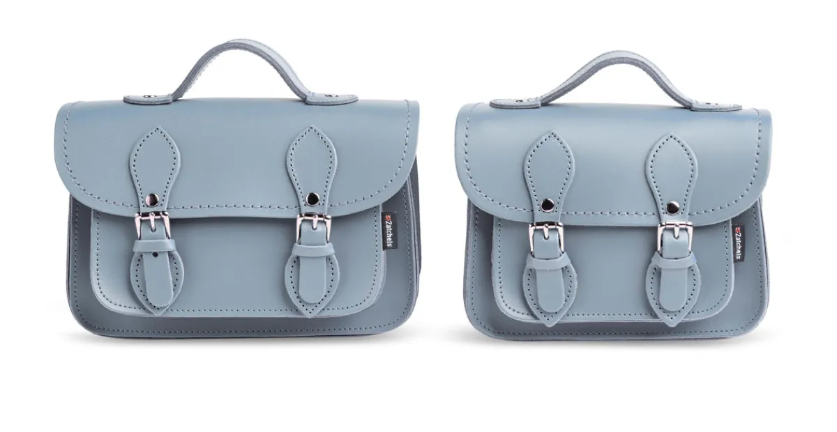 Zatchels Handmade Leather Micro Satchel - Lilac Grey>Women Small Satchels|Micro Satchels