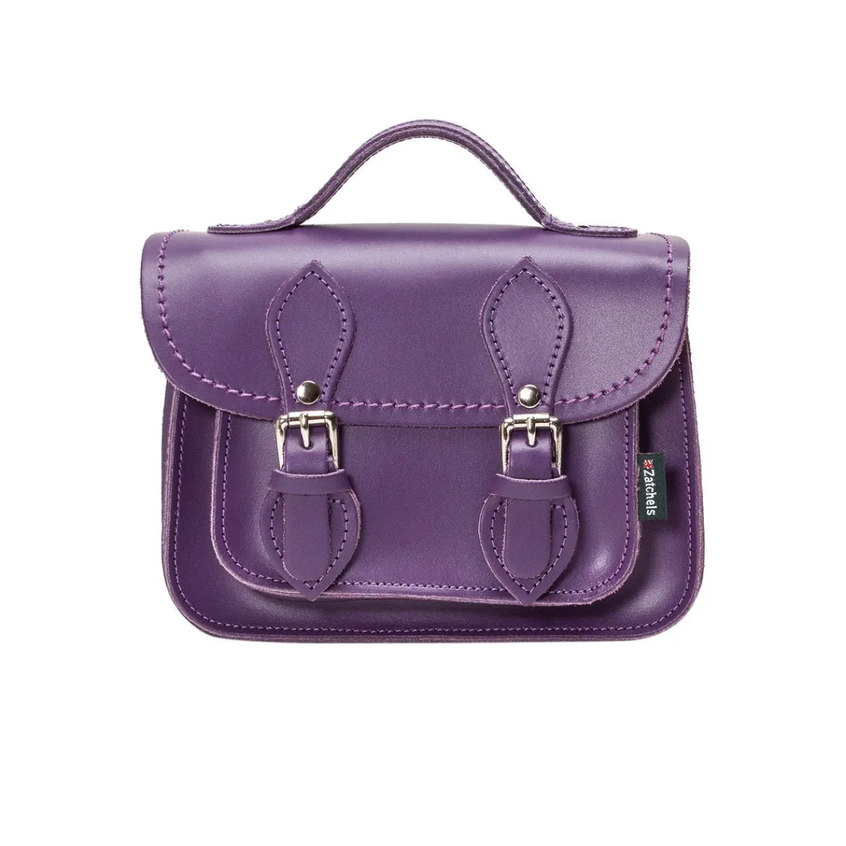 Zatchels Handmade Leather Micro Satchel - Purple>Women Small Satchels|Micro Satchels