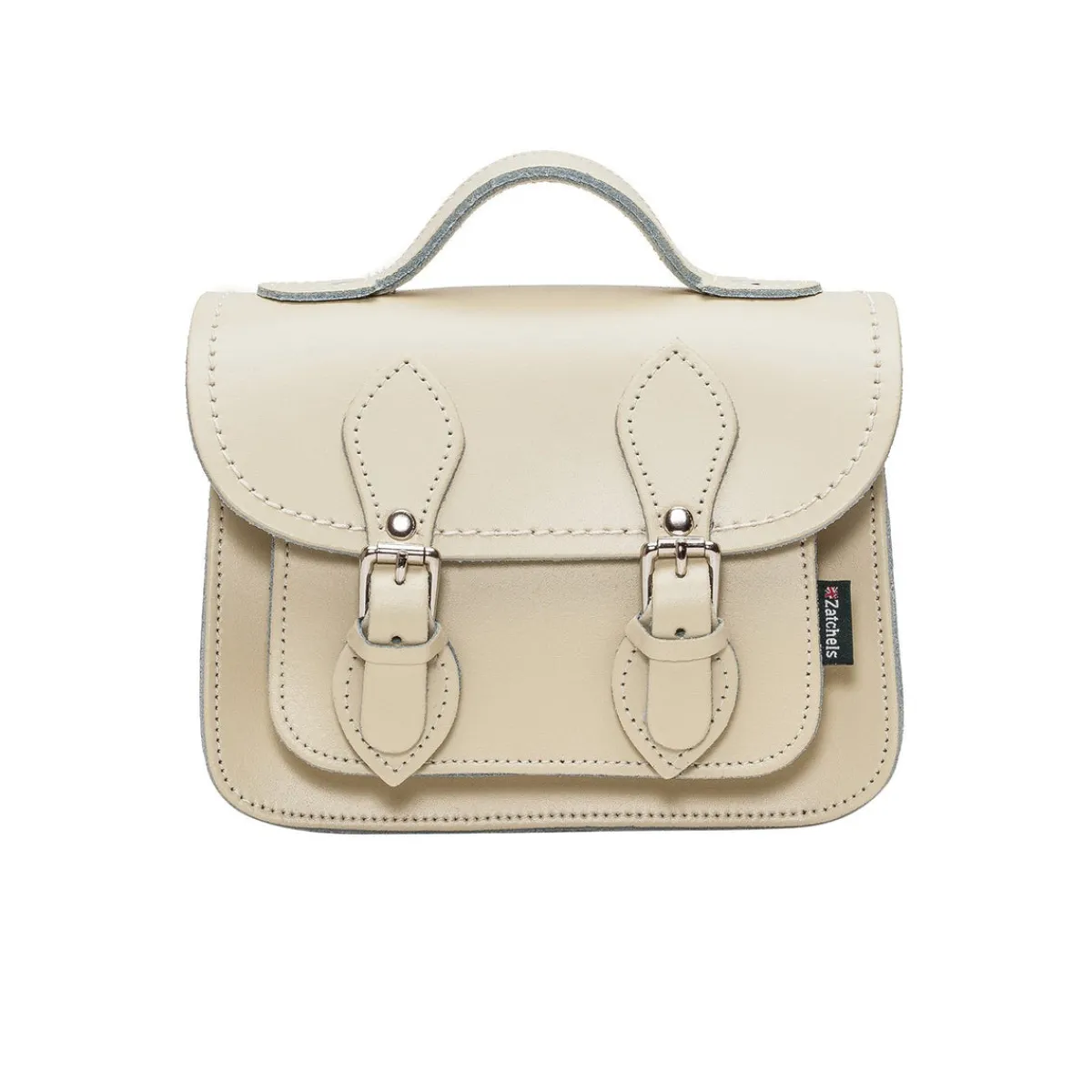 Zatchels Handmade Leather Micro Satchel - Pastel Cream>Women Small Satchels|Micro Satchels