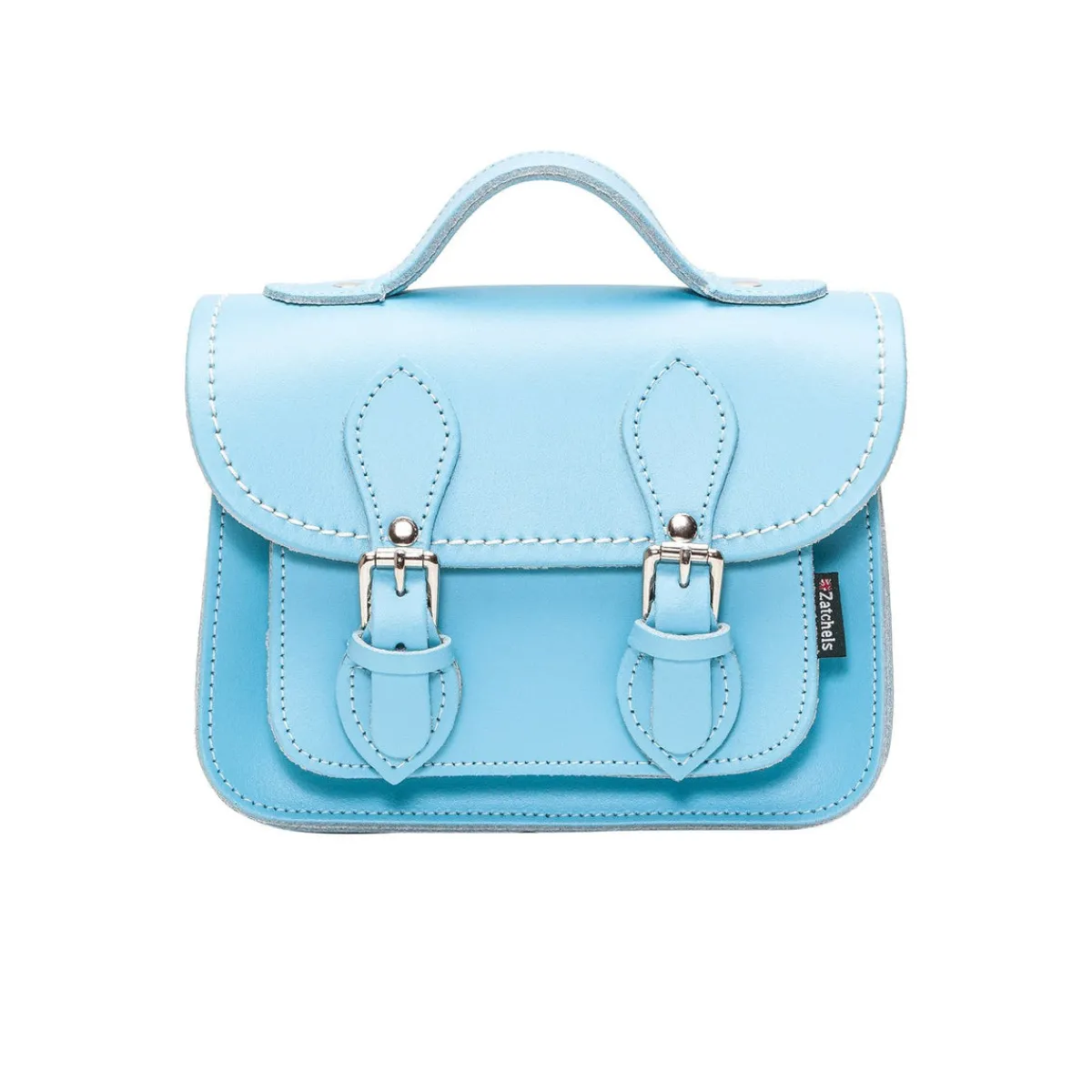 Zatchels Handmade Leather Micro Satchel - Pastel Baby Blue>Women Small Satchels|Micro Satchels