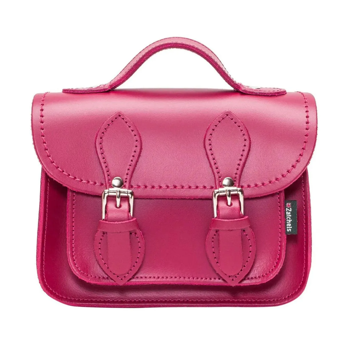 Zatchels Handmade Leather Micro Satchel - Magenta>Women Small Satchels|Micro Satchels
