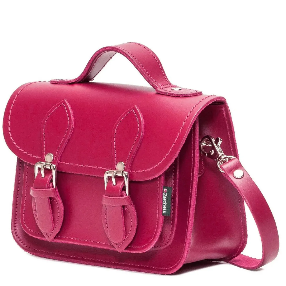 Zatchels Handmade Leather Micro Satchel - Magenta>Women Small Satchels|Micro Satchels