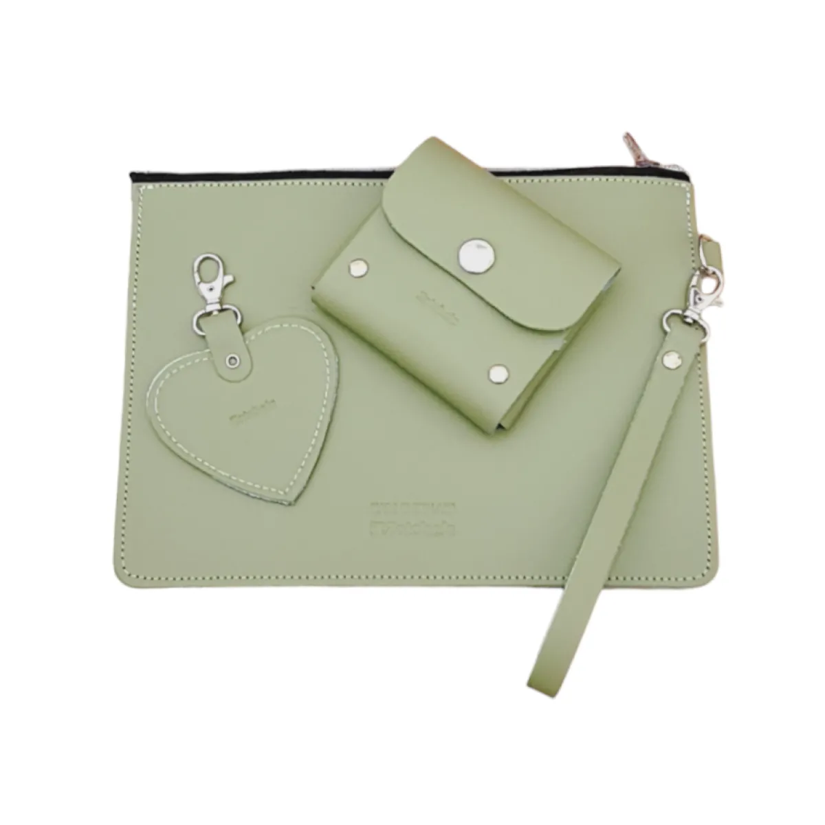 Zatchels Handmade Leather Midi Collection Gift Set - Sage - Green>Women Small Satchels