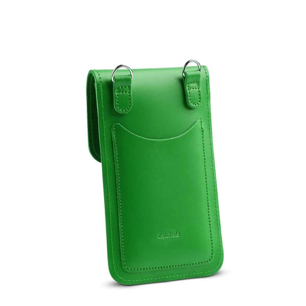Zatchels Handmade Leather Mobile Phone Pouch Plus - Green>Women Phone Bags|Men's Phone Bags