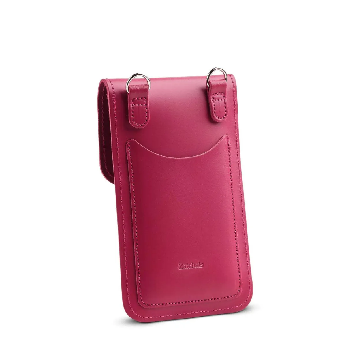 Zatchels Handmade Leather Mobile Phone Pouch Plus - Magenta>Women Phone Bags|Men's Phone Bags