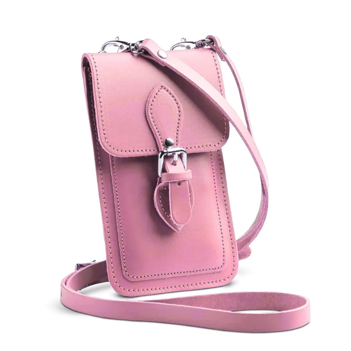 Zatchels Handmade Leather Mobile Phone Pouch Plus - Pastel Violet>Women Phone Bags|Men's Phone Bags