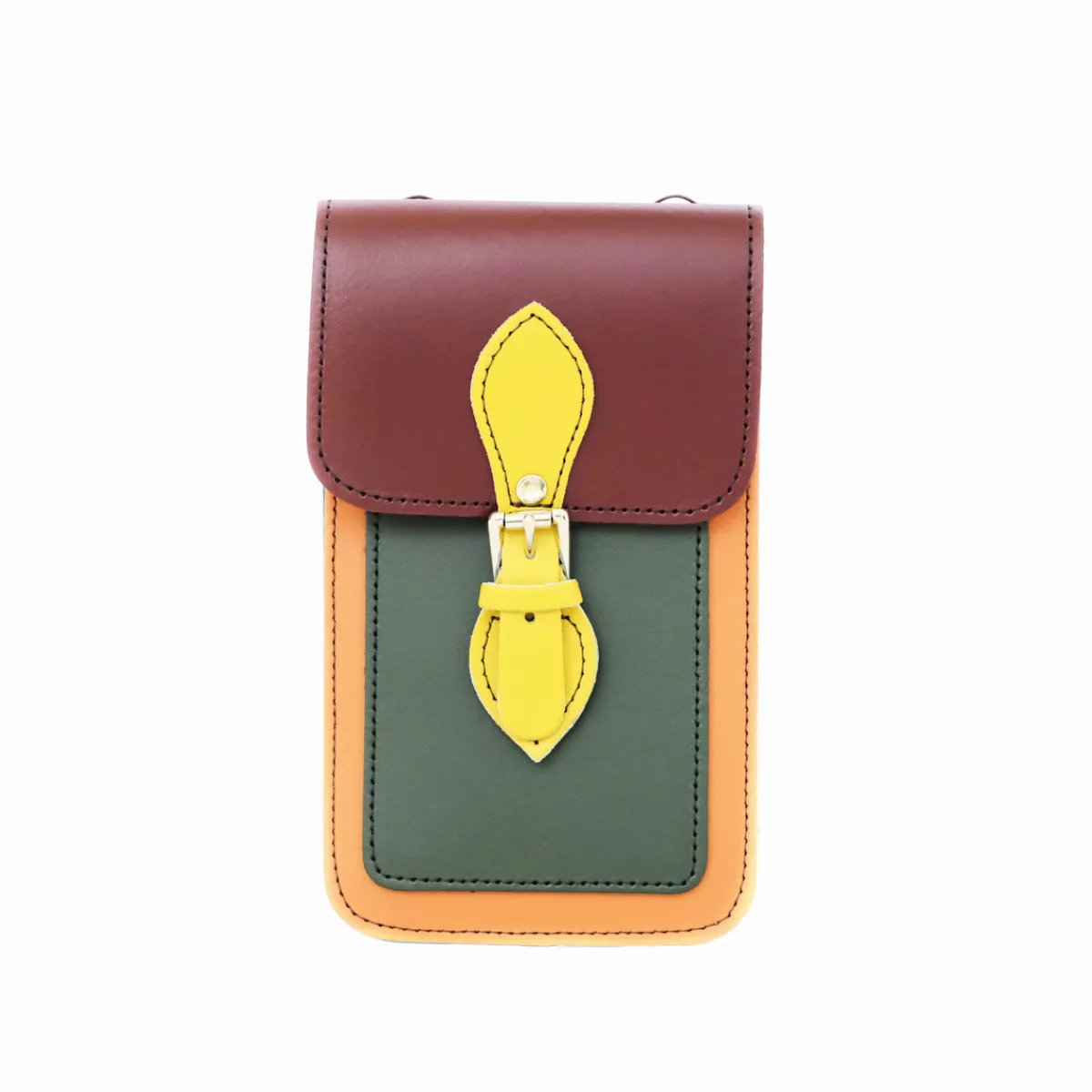 Zatchels Handmade Leather Mobile Phone Pouch Plus - Autumnal Kaleidoscope>Women Phone Bags|Men's Phone Bags