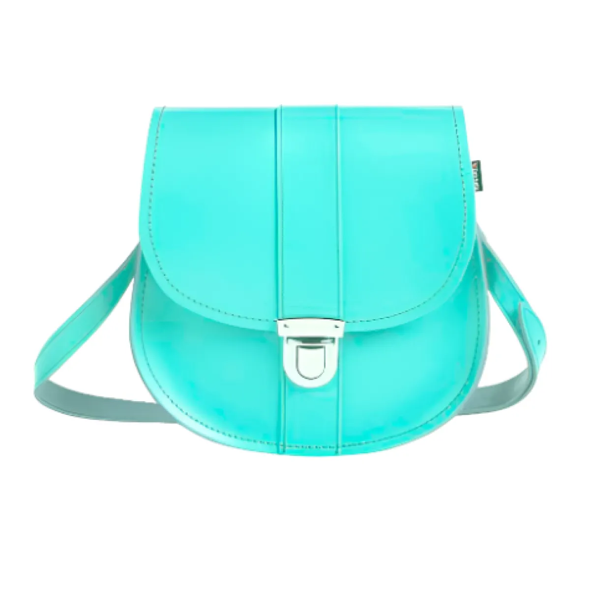 Zatchels Handmade Leather Pushlock Saddle Bag - Limpet - Shell Blue>Women Saddle Bags