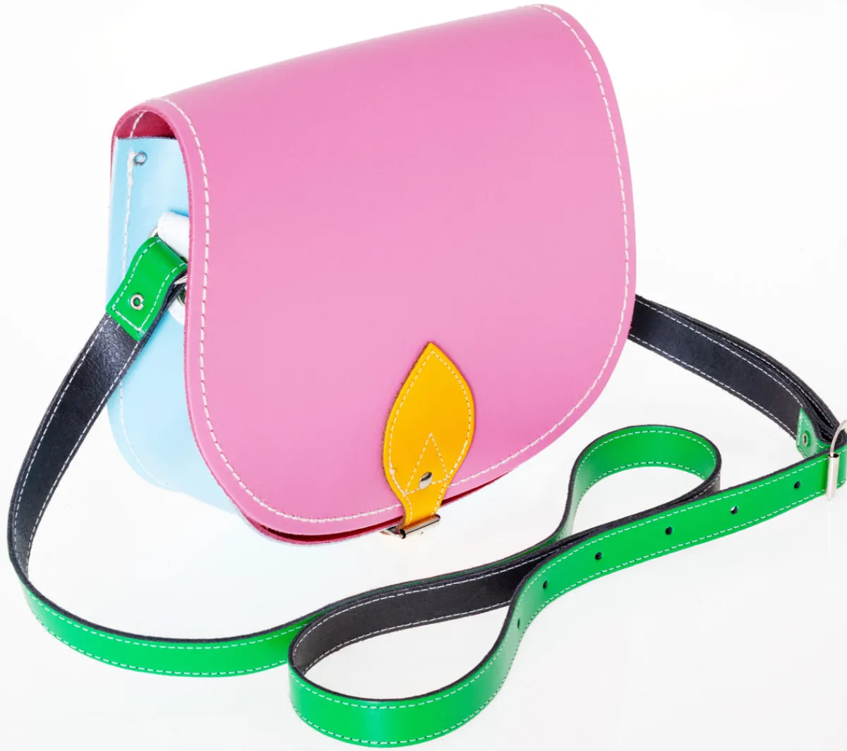 Zatchels Handmade Leather Saddle Bag - Classic Kaleidoscope>Women Saddle Bags