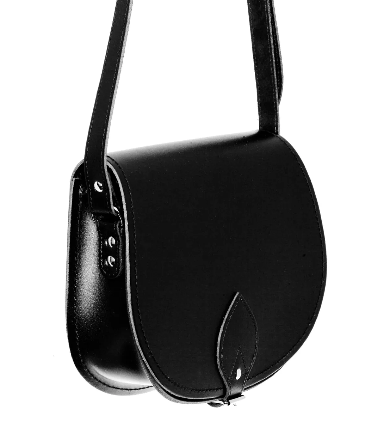 Zatchels Handmade Leather Saddle Bag - Black>Women Saddle Bags