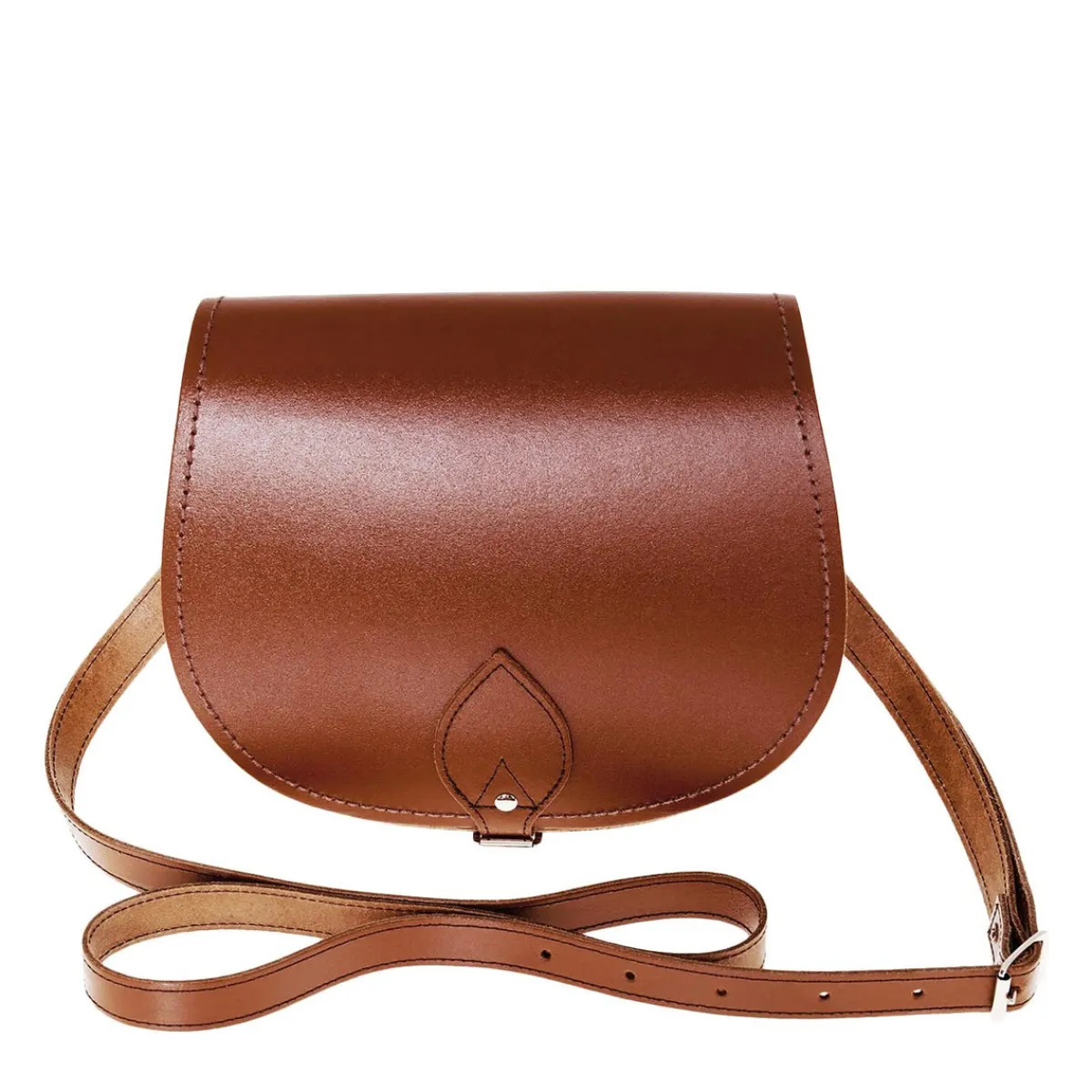 Zatchels Handmade Leather Saddle Bag - Chestnut>Women Saddle Bags