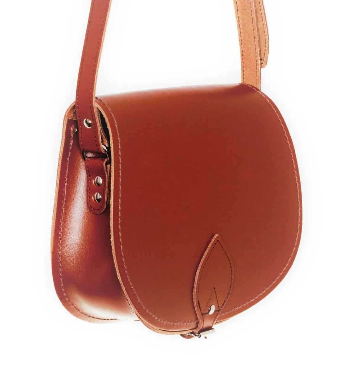 Zatchels Handmade Leather Saddle Bag - Chestnut>Women Saddle Bags
