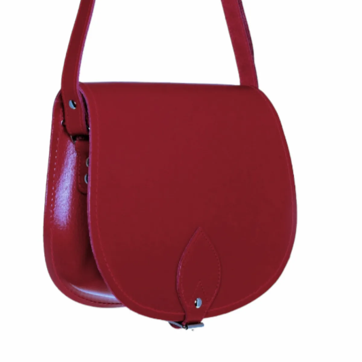 Zatchels Handmade Leather Saddle Bag - Red>Women Saddle Bags