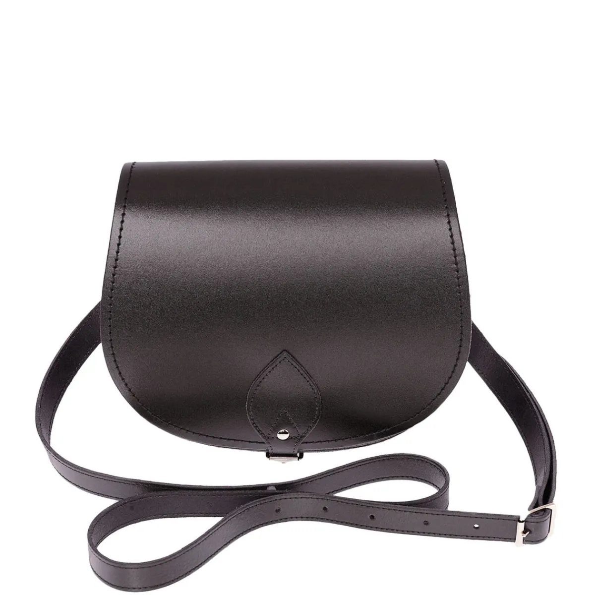 Zatchels Handmade Leather Saddle Bag - Graphite>Women Saddle Bags