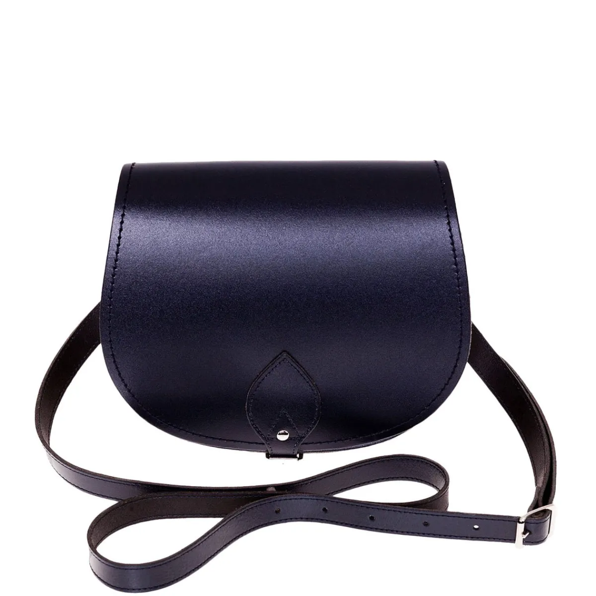 Zatchels Handmade Leather Saddle Bag - Navy>Women Saddle Bags
