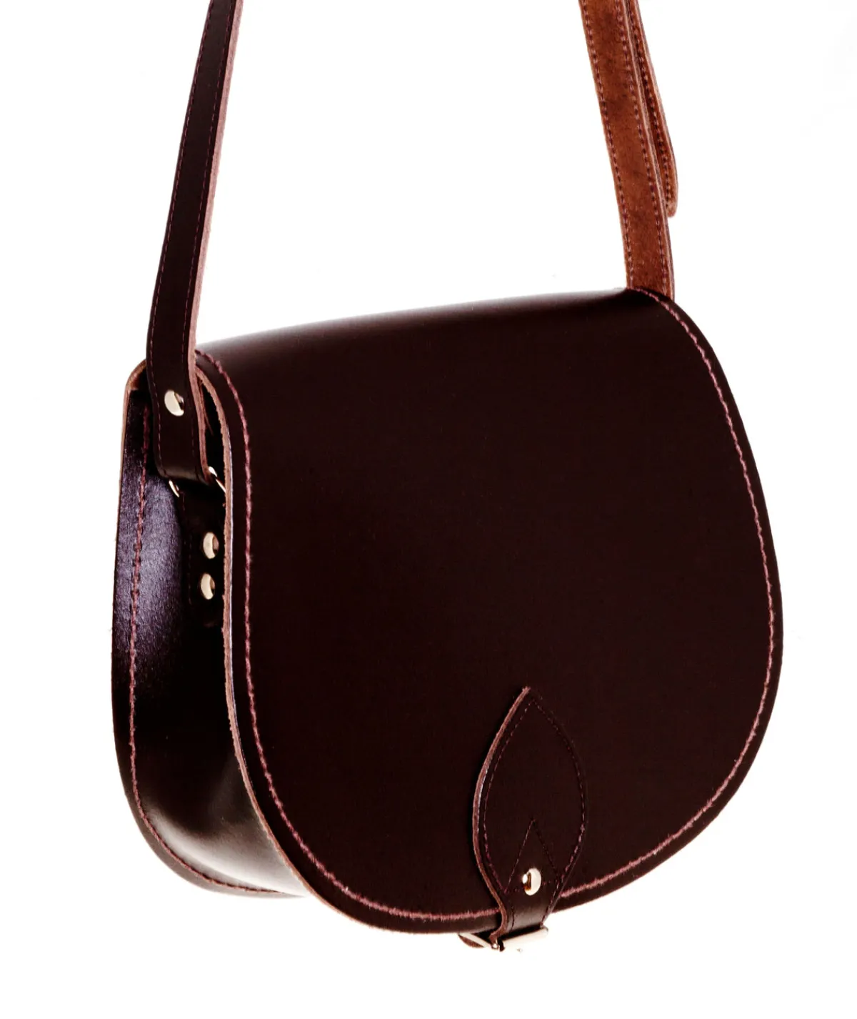 Zatchels Handmade Leather Saddle Bag - Dark Brown>Women Saddle Bags