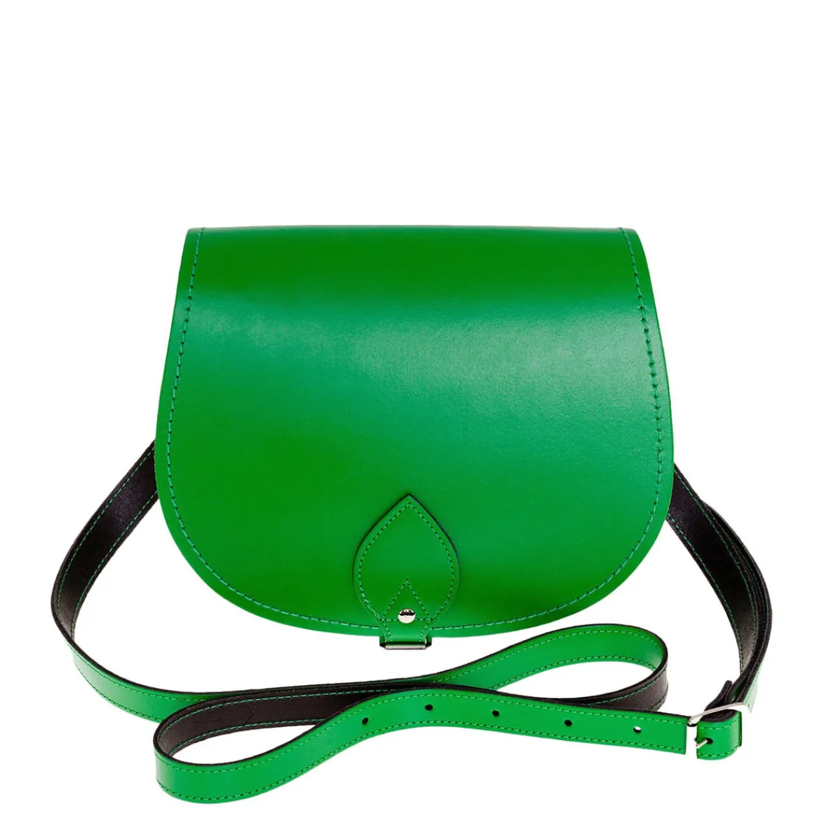 Zatchels Handmade Leather Saddle Bag - Green>Women Saddle Bags