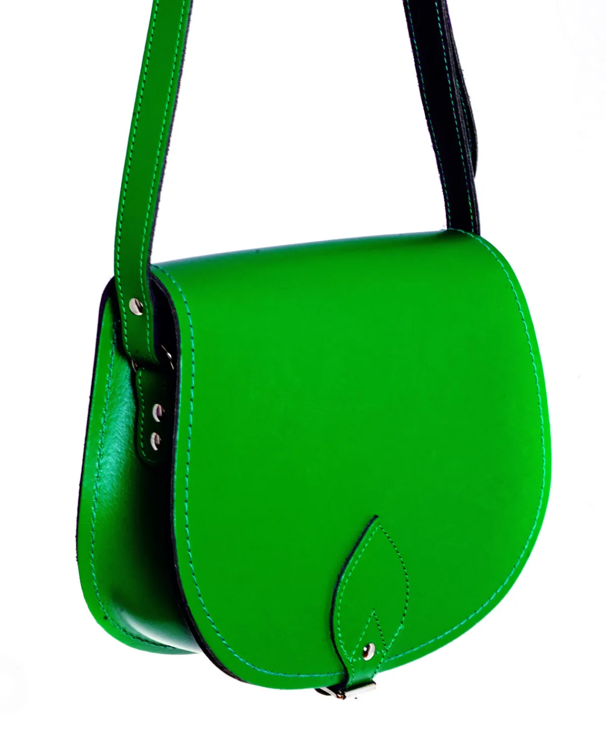 Zatchels Handmade Leather Saddle Bag - Green>Women Saddle Bags