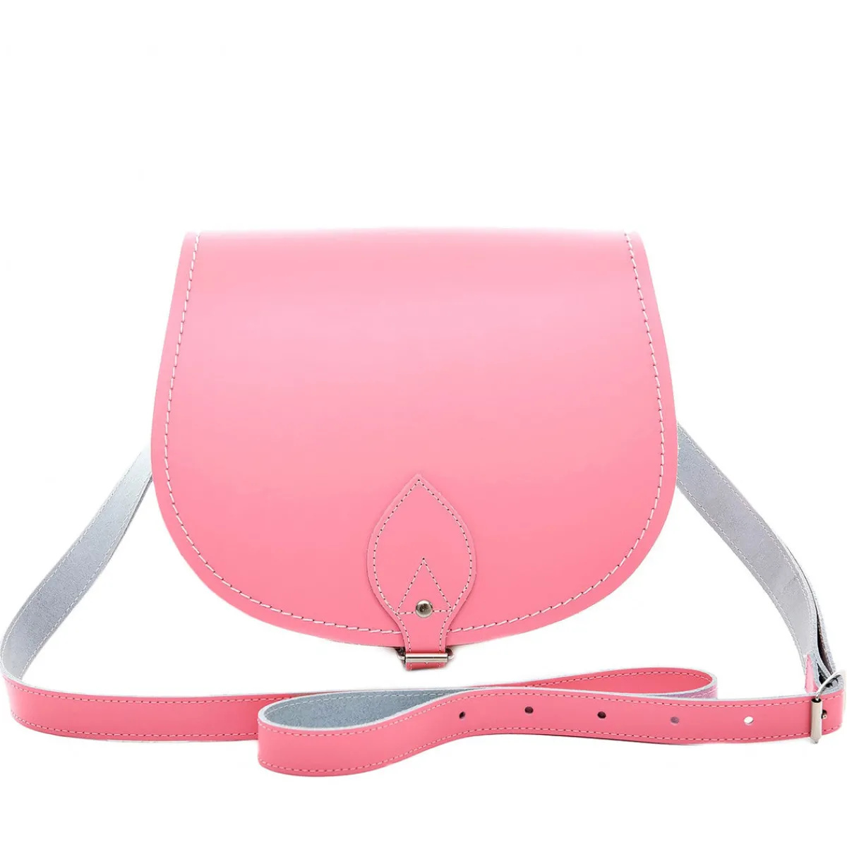 Zatchels Handmade Leather Saddle Bag - Pastel Pink>Women Saddle Bags