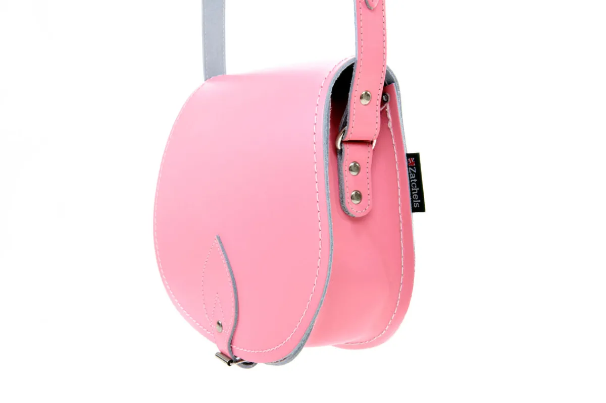 Zatchels Handmade Leather Saddle Bag - Pastel Pink>Women Saddle Bags