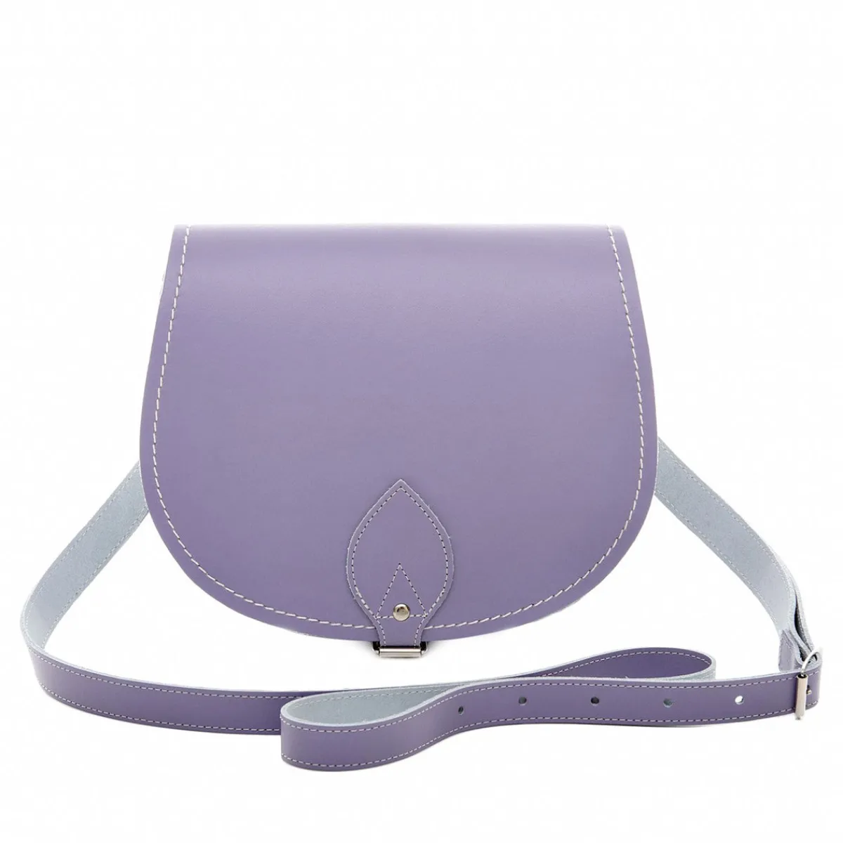 Zatchels Handmade Leather Saddle Bag - Pastel Violet>Women Saddle Bags