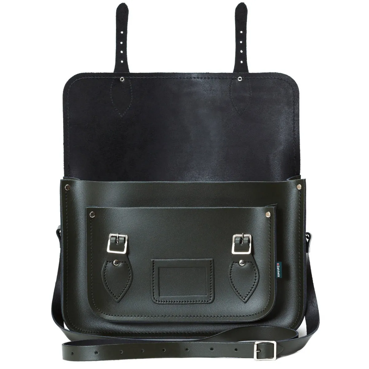Zatchels Handmade Leather Satchel - Ivy Green><noscript><img width=