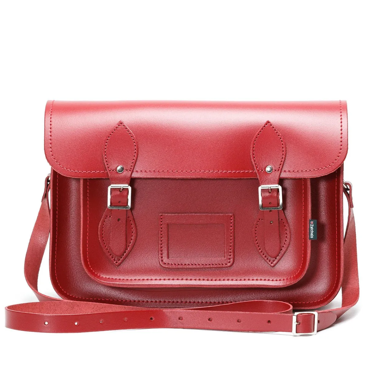 Zatchels Handmade Leather Satchel - Red>Women Classic Satchels