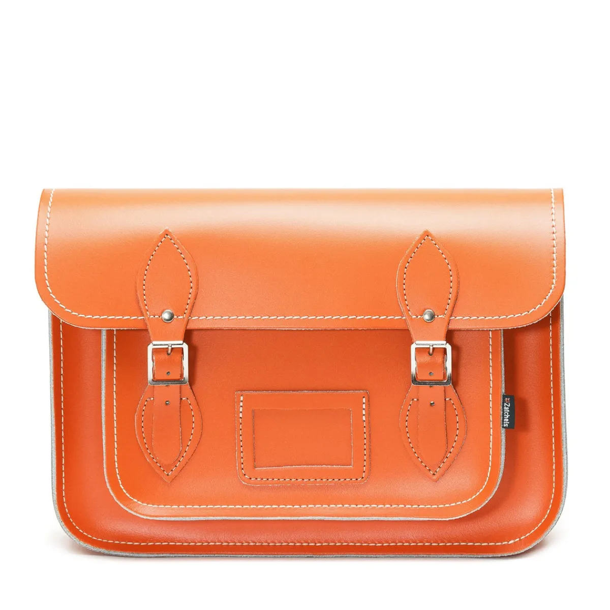 Zatchels Handmade Leather Satchel - Orange>Women Classic Satchels|Classic Satchels