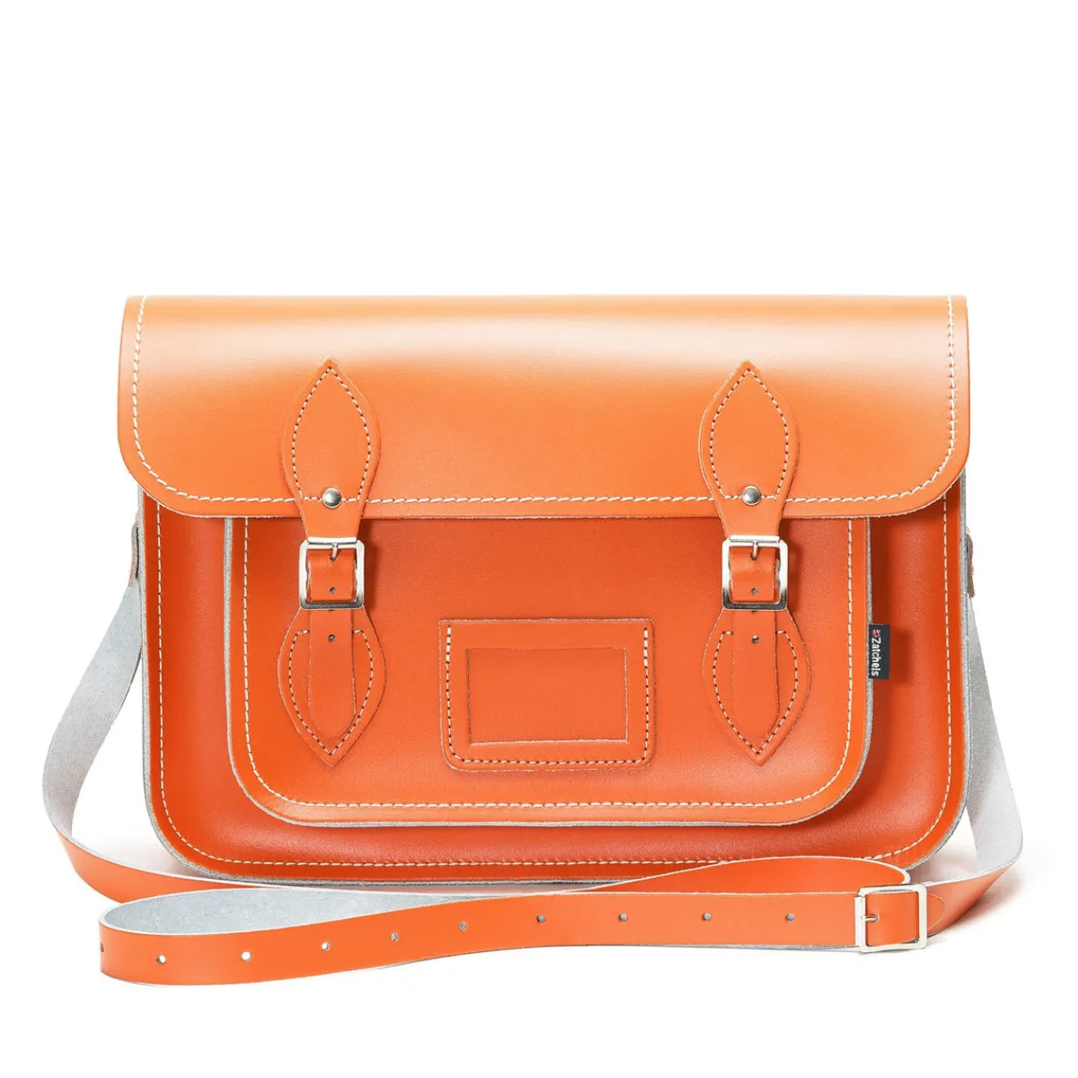 Zatchels Handmade Leather Satchel - Orange>Women Classic Satchels|Classic Satchels