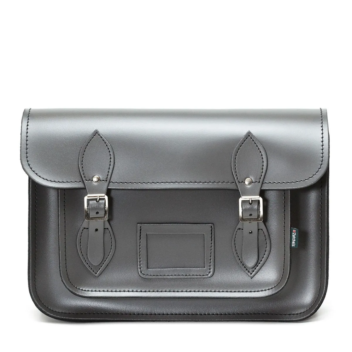 Zatchels Handmade Leather Satchel - Graphite>Women Classic Satchels|Classic Satchels