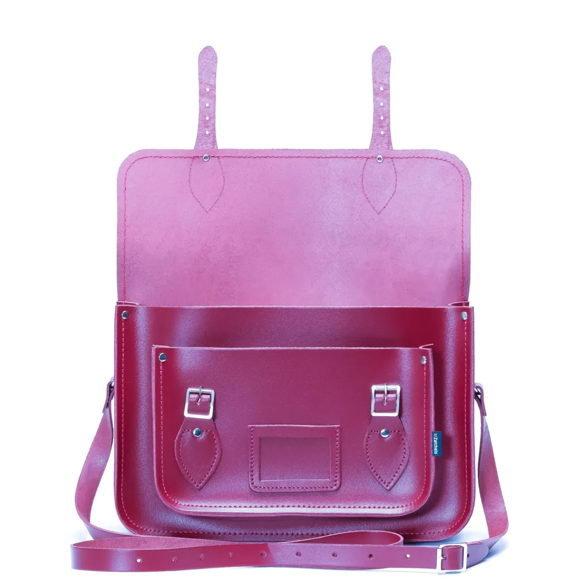 Zatchels Handmade Leather Satchel - Magenta><noscript><img width=