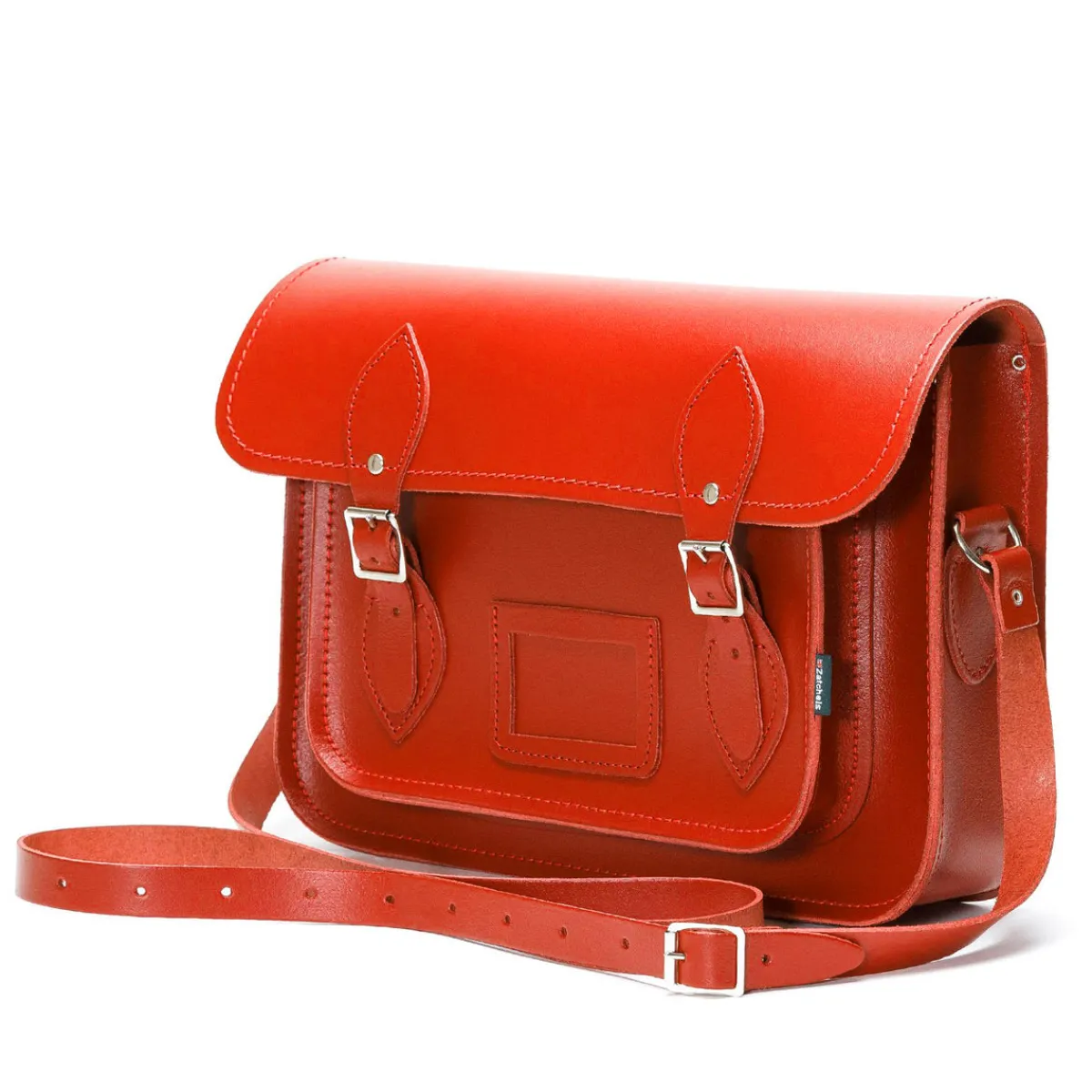 Zatchels Handmade Leather Satchel - Pillar Box Red>Women Classic Satchels|Classic Satchels