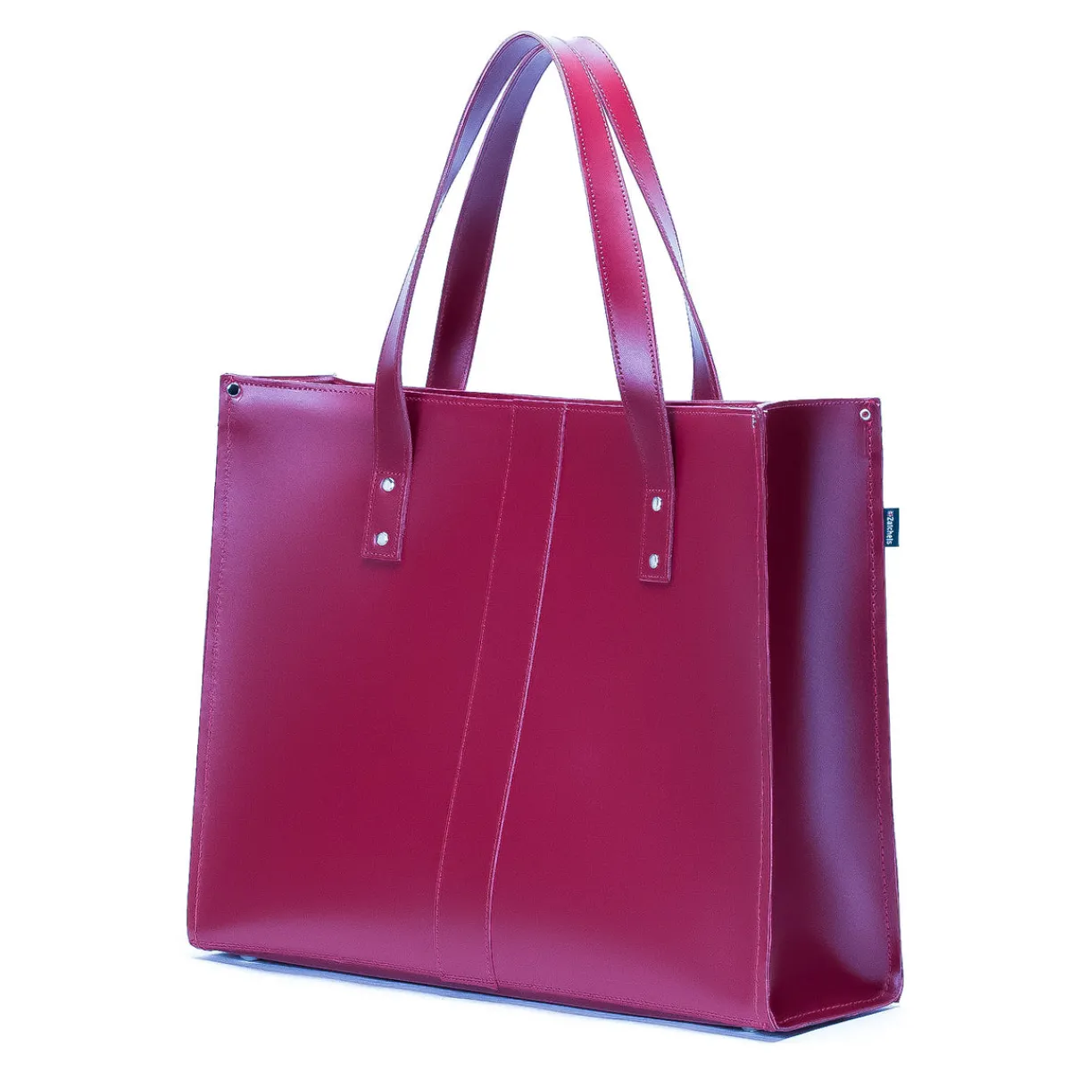 Zatchels Handmade Leather Shopper - Magenta>Women Shoppers And Tote Bags
