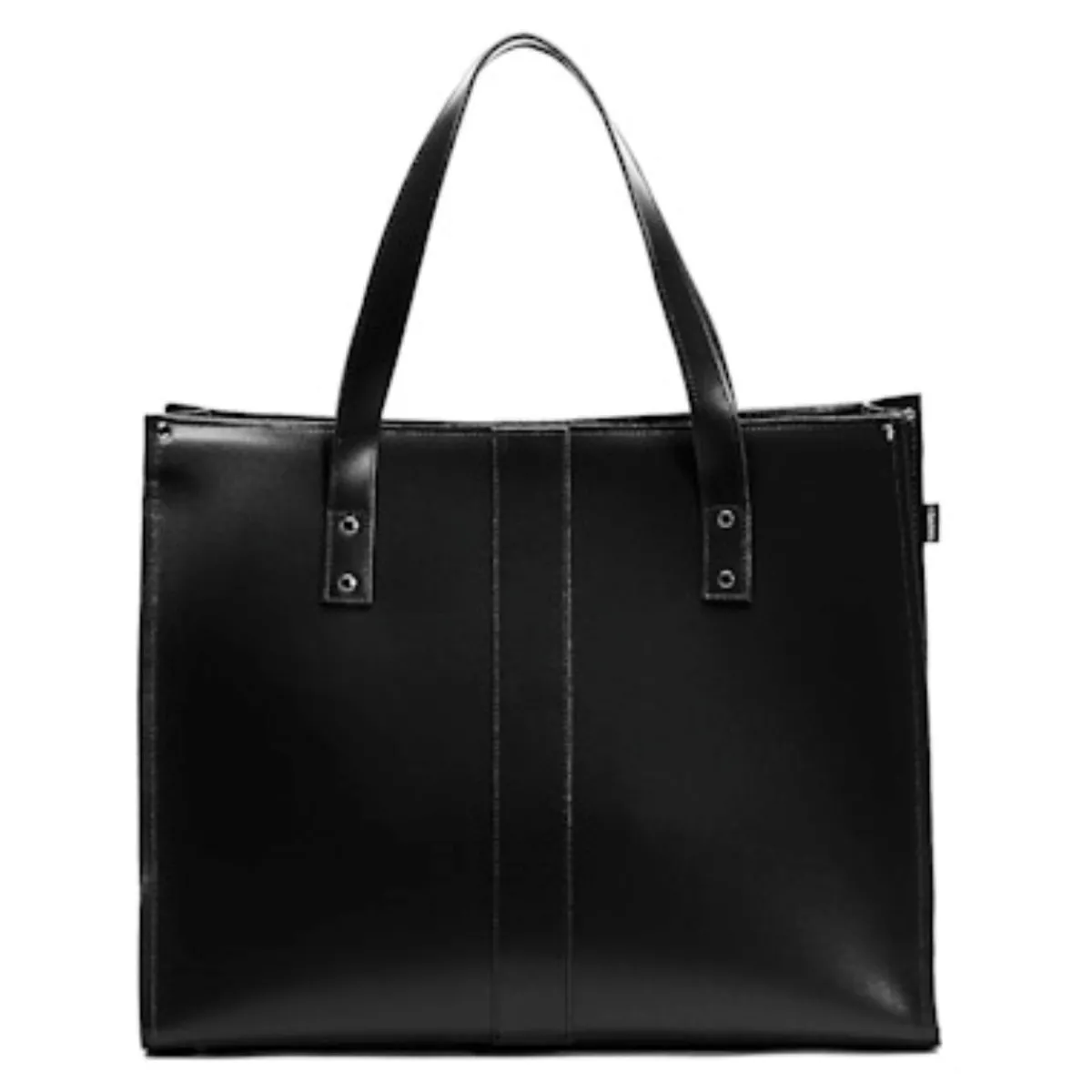 Zatchels Handmade Leather Shopper - Black>Women Shoppers And Tote Bags