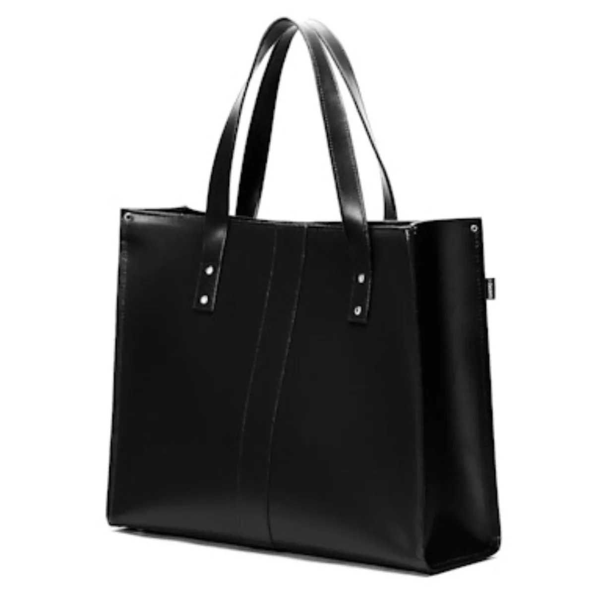 Zatchels Handmade Leather Shopper - Black>Women Shoppers And Tote Bags