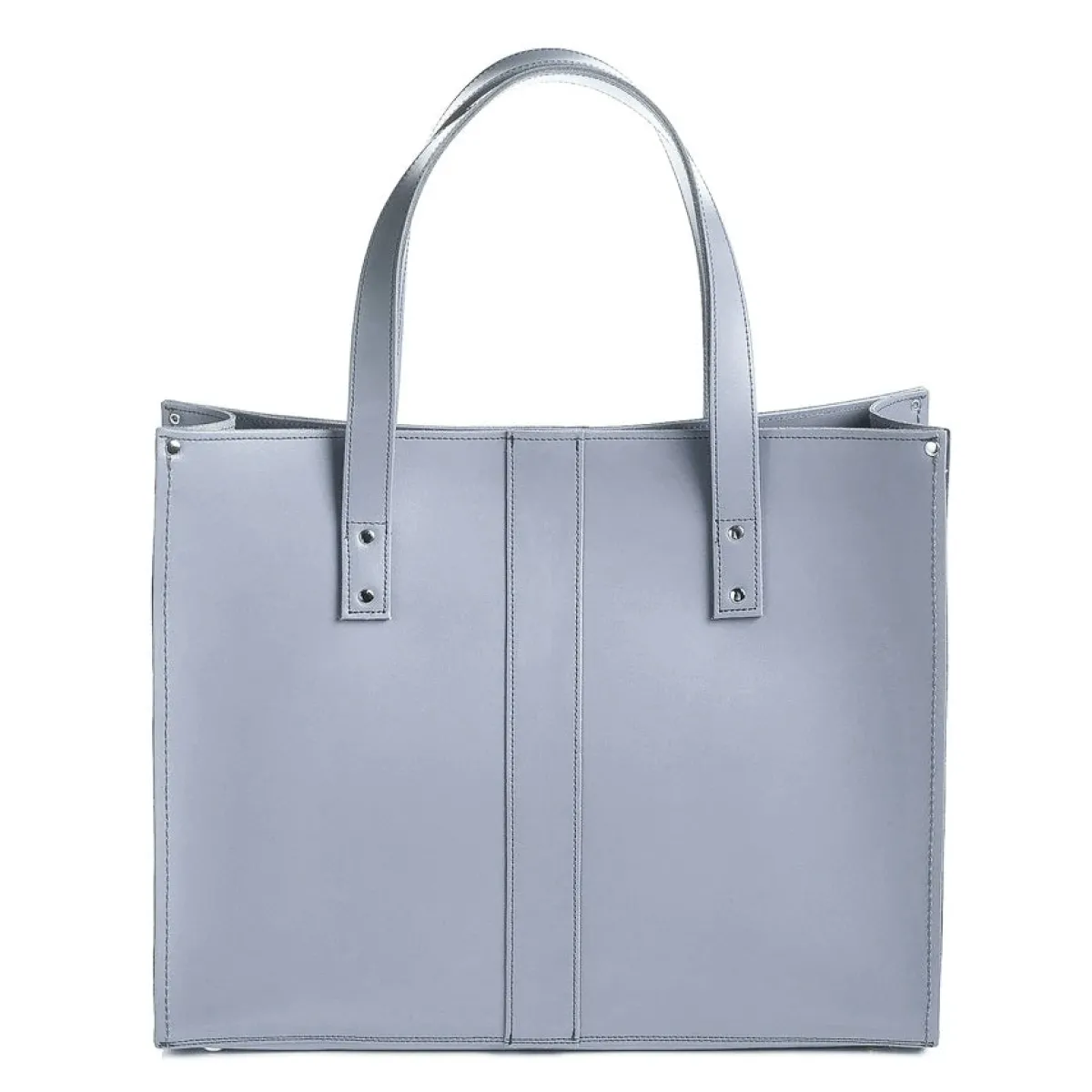 Zatchels Handmade Leather Shopper - Lilac Grey>Women Shoppers And Tote Bags